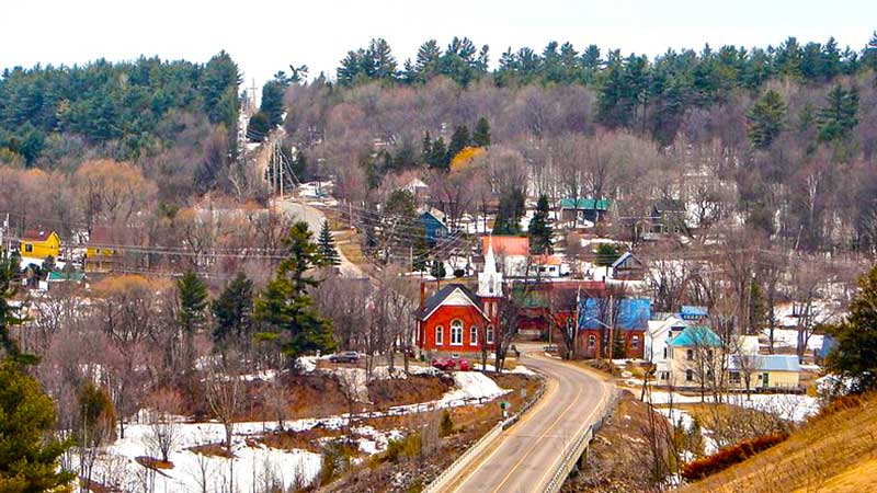 Burnstown shops view near waterfront land